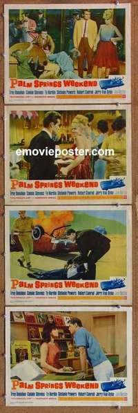 h667 PALM SPRINGS WEEKEND 4 movie lobby cards '63 Troy Donahue, Stevens