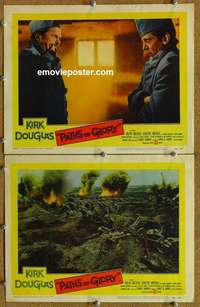 h245 PATHS OF GLORY 2 movie lobby cards '58 Stanley Kubrick classic!