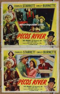 h248 PECOS RIVER 2 movie lobby cards '51 Charles Starrett, Smiley