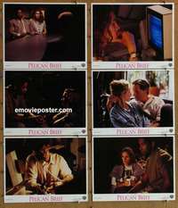h965 PELICAN BRIEF 6 movie lobby cards '93 Julia Roberts, Denzel