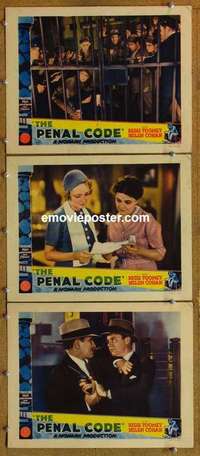 h508 PENAL CODE 3 movie lobby cards '32 Regis Toomey, Helen Cohan