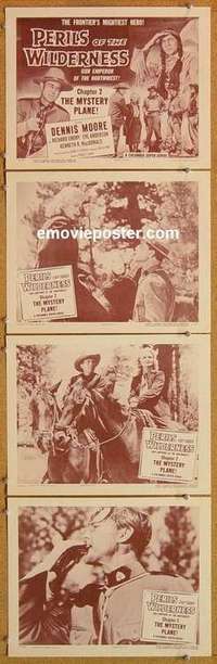 h668 PERILS OF THE WILDERNESS 4 Chap 2 movie lobby cards '55 serial!
