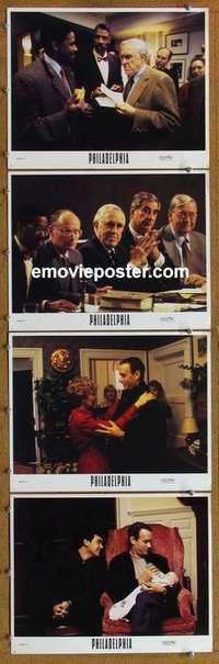 h670 PHILADELPHIA 4 movie lobby cards '93 Tom Hanks, Washington