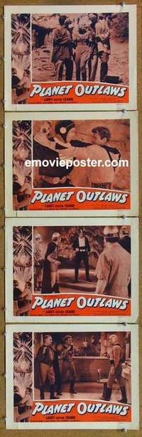 h671 PLANET OUTLAWS 4 movie lobby cards '53 Buck Rogers repackaged!