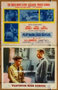 h255 PLATINUM HIGH SCHOOL 2 movie lobby cards '60 Terry Moore, Rooney