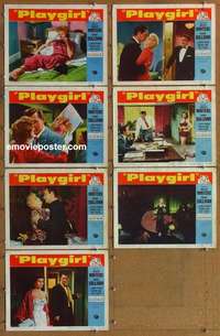 j159 PLAYGIRL 7 movie lobby cards '54 Shelley Winters, Barry Sullivan