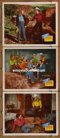 h512 RAINBOW OVER TEXAS 3 movie lobby cards '46 Roy Rogers, Evans
