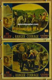 h267 RANGER COURAGE 2 movie lobby cards '36 Bob Allen, Martha Tibbetts
