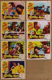 j167 RASHOMON 7 movie lobby cards '50 Akira Kurosawa, Toshiro Mifune