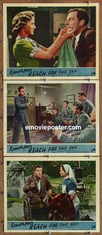 h514 REACH FOR THE SKY 3 English movie lobby cards '57 Kenneth More