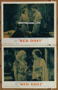 h271 RED DUST 2 movie lobby cards R63 Clark Gable & sexy Jean Harlow!