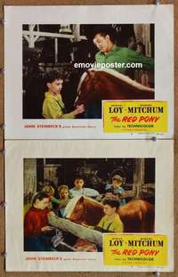 h273 RED PONY 2 movie lobby cards '49 Robert Mitchum, Peter Miles