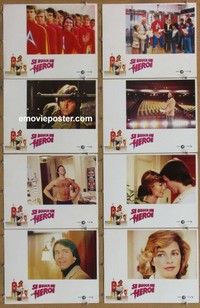j279 HERO AT LARGE 8 Spanish/US movie lobby cards '80 John Ritter