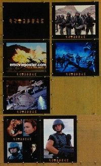 j191 STARSHIP TROOPERS 7 movie lobby cards '97 Paul Verhoeven, sci-fi