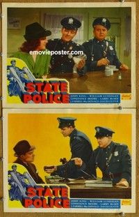 h330 STATE POLICE 2 movie lobby cards R49 Dusty King, William Lundigan
