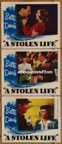 h536 STOLEN LIFE 3 movie lobby cards '46 Bette Davis, Glenn Ford
