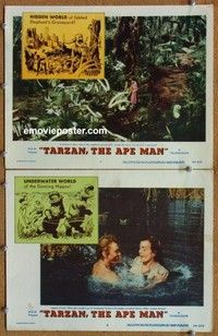 h336 TARZAN THE APE MAN 2 movie lobby cards '59 Edgar Rice Burroughs