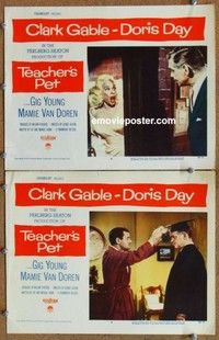 h337 TEACHER'S PET 2 movie lobby cards '58 Van Doren, Clark Gable
