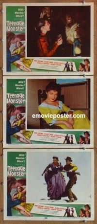 h543 TEENAGE MONSTER 3 movie lobby cards '57 Anne Gwynne, Stuart Wade