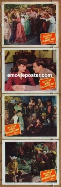 h709 TEXAN MEETS CALAMITY JANE 4 movie lobby cards '50 Evelyn Ankers