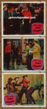 h548 TEXAS DYNAMO 3 movie lobby cards '50 Charles Starrett, Smiley