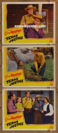 h481 LONE RIDER IN TEXAS JUSTICE 3 movie lobby cards '42 Houston