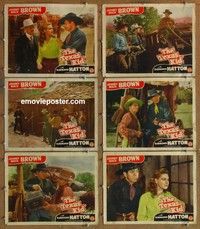 j003 TEXAS KID 6 movie lobby cards '43 Johnny Mack Brown, Hatton