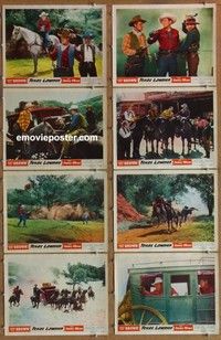 j345 TEXAS LAWMEN 8 movie lobby cards '51 Johnny Mack Brown