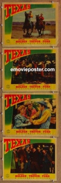 h710 TEXAS 4 movie lobby cards '41 William Holden, Claire Trevor