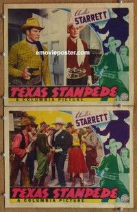 h344 TEXAS STAMPEDE 2 movie lobby cards '39 Charles Starrett, Kohler Jr
