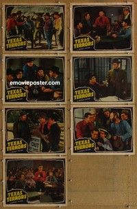 j202 TEXAS TERRORS 7 movie lobby cards '40 Red Barry in shootout!