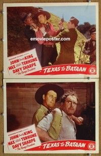 h345 TEXAS TO BATAAN 2 movie lobby cards '42 The Range Busters!