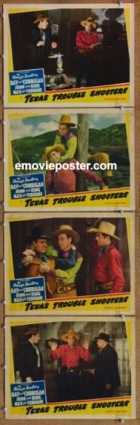 h712 TEXAS TROUBLE SHOOTERS 4 movie lobby cards '42 Range Busters