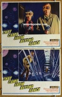 h348 THEY CAME FROM BEYOND SPACE 2 movie lobby cards '67 Hutton