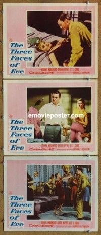 h552 THREE FACES OF EVE 3 movie lobby cards '57 Joanne Woodward