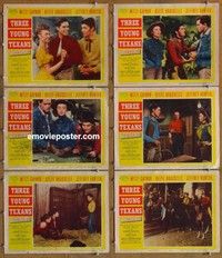 j008 THREE YOUNG TEXANS 6 movie lobby cards '54 Gaynor, Brasselle
