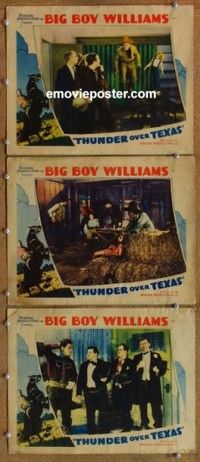 h554 THUNDER OVER TEXAS 3 movie lobby cards '34 Big Boy Williams, Ulmer