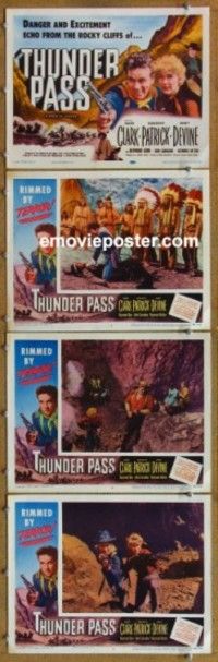 h717 THUNDER PASS 4 movie lobby cards '54 Dane Clark, Dorothy Patrick