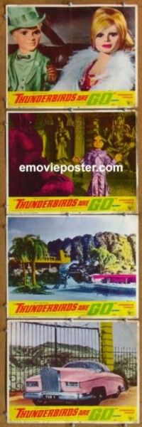 h718 THUNDERBIRDS ARE GO 4 movie lobby cards '66 marionette puppets!