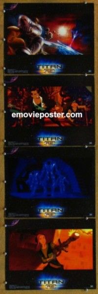 h719 TITAN A.E. 4 movie lobby cards '00 Don Bluth sci-fi cartoon!