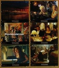 j010 TITANIC 6 movie lobby cards '97 Leonardo DiCaprio, Kate Winslet
