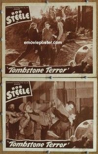 h351 TOMBSTONE TERROR 2 movie lobby cards R40s Bob Steele