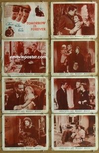 j348 TOMORROW IS FOREVER 8 movie lobby cards R40s Orson Welles, Colbert