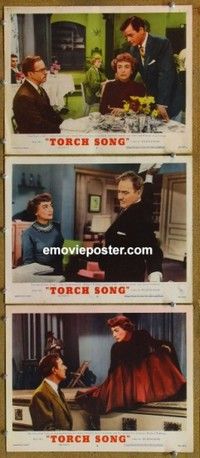 h555 TORCH SONG 3 movie lobby cards '53 Joan Crawford, Michael Wilding