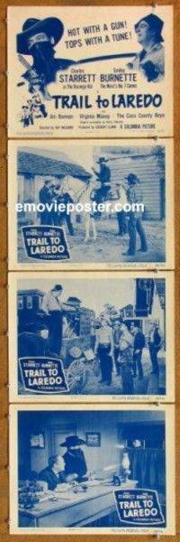h722 TRAIL TO LAREDO 4 movie lobby cards '48 Starrett as Durango Kid!