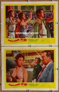 h353 TRAPEZE 2 movie lobby cards '56 Burt Lancaster, Gina Lollobrigida
