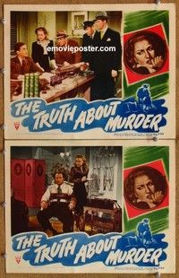 h357 TRUTH ABOUT MURDER 2 movie lobby cards '46 Granville, Conway