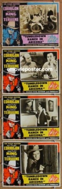 h725 TUMBLEDOWN RANCH IN ARIZONA 4 movie lobby cards R40s Range Busters