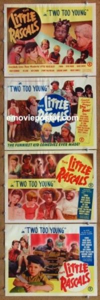 h726 TWO TOO YOUNG 4 movie lobby cards R50 Our Gang, Little Rascals