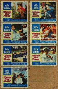 j211 UNDER TEN FLAGS 7 movie lobby cards '60 Heflin, Charles Laughton